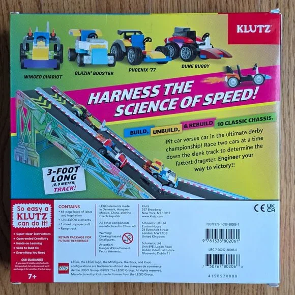 KLUTZ LEGO Race Car Kit | 10 Cars, Track, Instruction Book | STEM Boys Gift NEW - Picture 5 of 5
